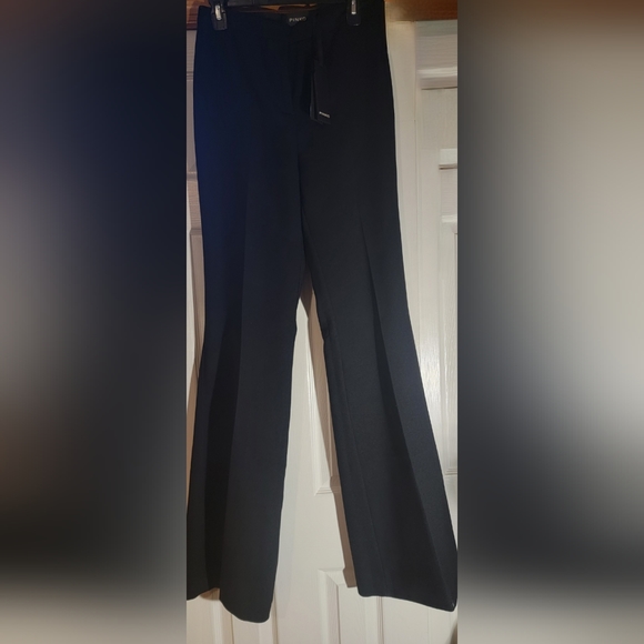 Pinko Womens Torchio Black Long Flared Trousers Italian size 44 / U.S. size 8 - Picture 2 of 11